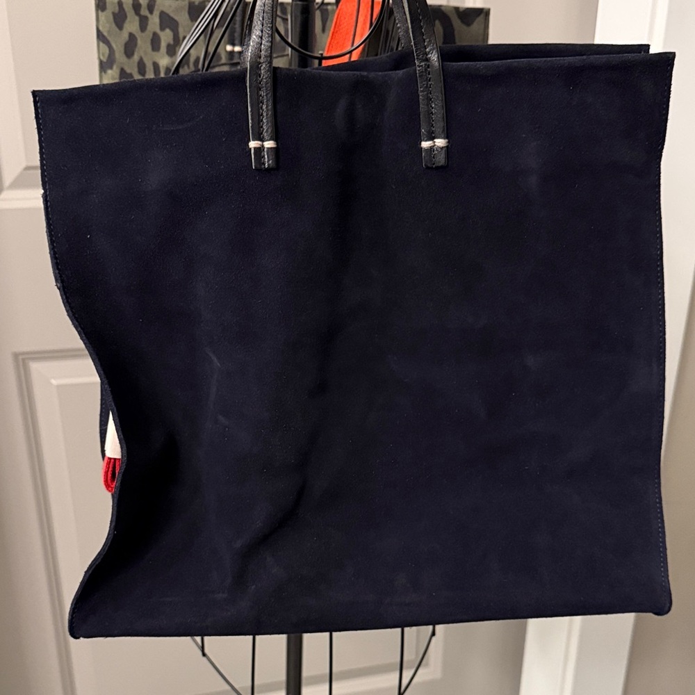 Clare V Rich Navy Suede Simple Tote